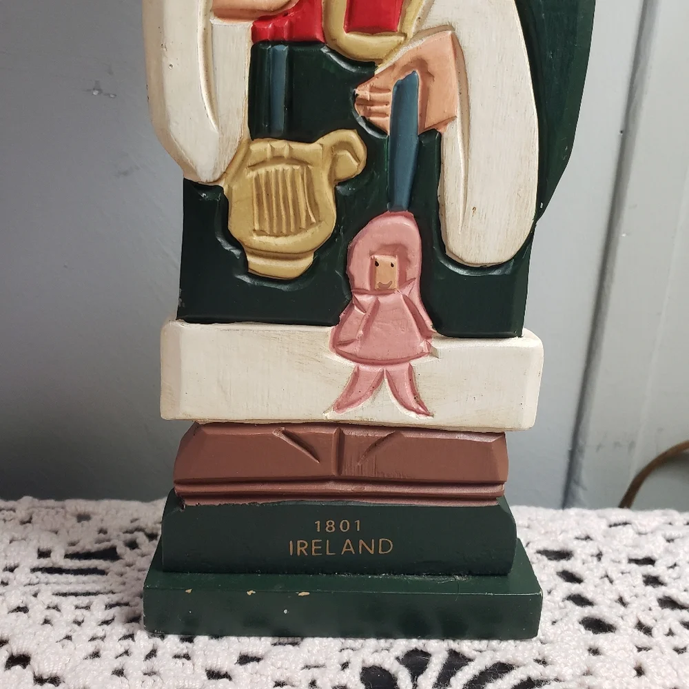 Vintage 1801 Ireland Santa Claus Wood Figurine Christmas Decor